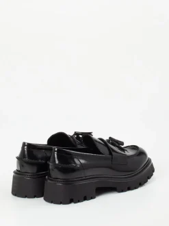 Konstantin Starke – Tassel Loafer aus Hochglanzleder Schwarz