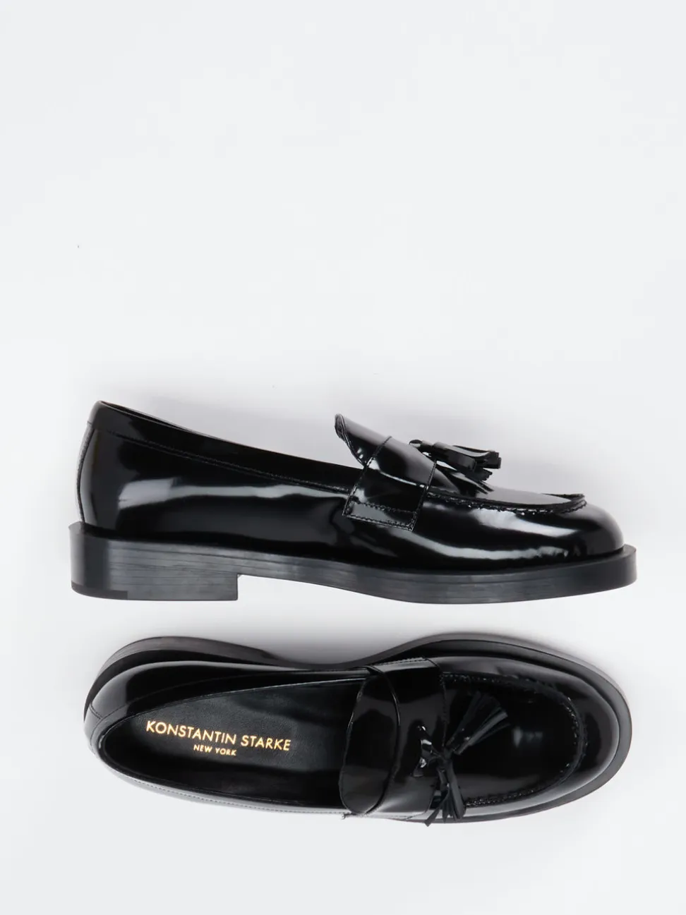 Konstantin Starke – Tassel Loafer aus Hochglanzleder schwarz