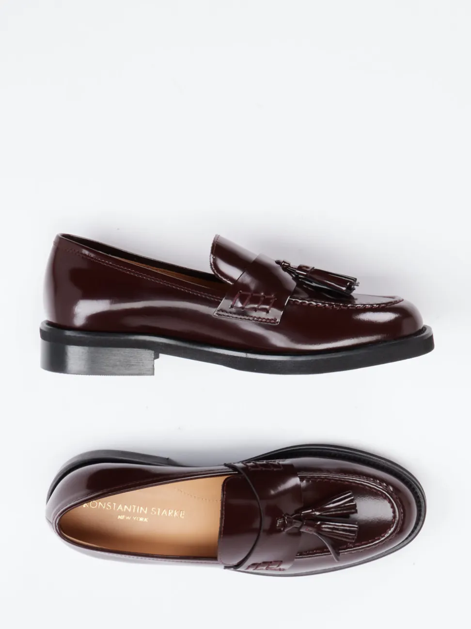 Konstantin Starke – Tassel Loafer aus Hochglanzleder bordeaux