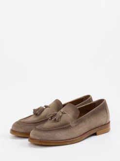 Konstantin Starke – Tassel Loafer aus Veloursleder Taupe