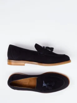 Konstantin Starke – Tassel Loafer aus Veloursleder Blau