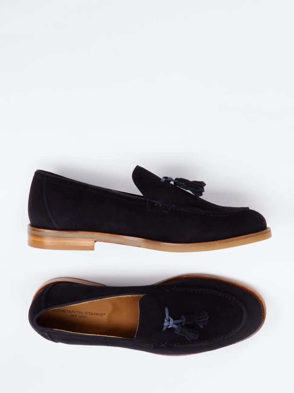 Konstantin Starke – Tassel Loafer aus Veloursleder Blau