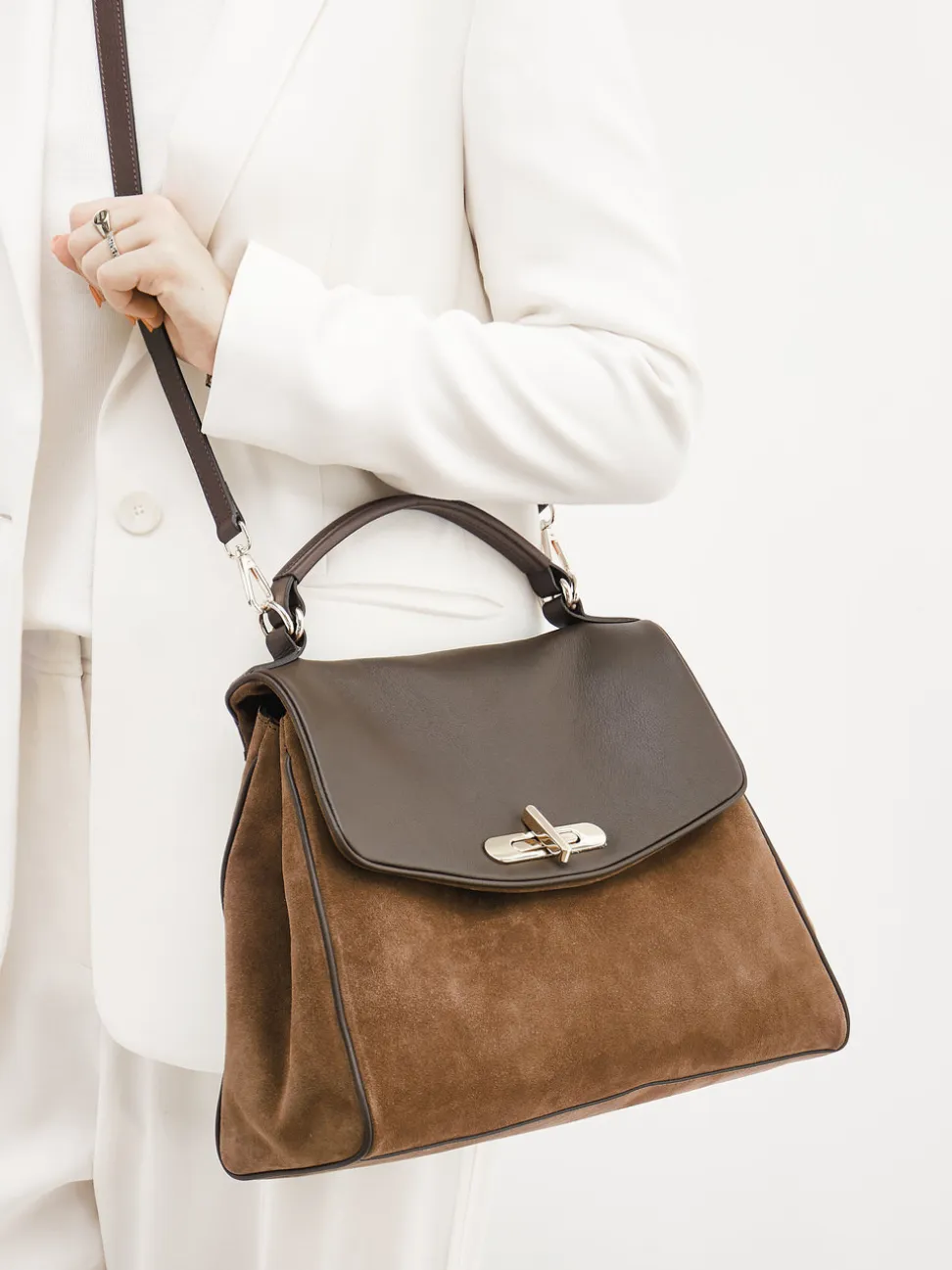 Konstantin Starke – Top-Handle-Bag aus Kalbleder Cognac