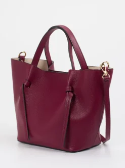 Konstantin Starke – Tote Bag aus Kalbleder Brombeerrot