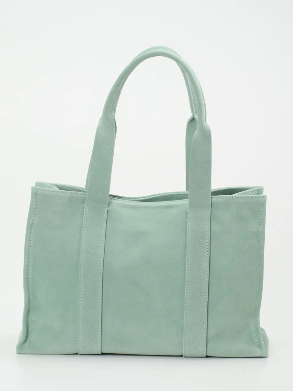 Konstantin Starke – Tote Bag aus Veloursleder Salbeigrün