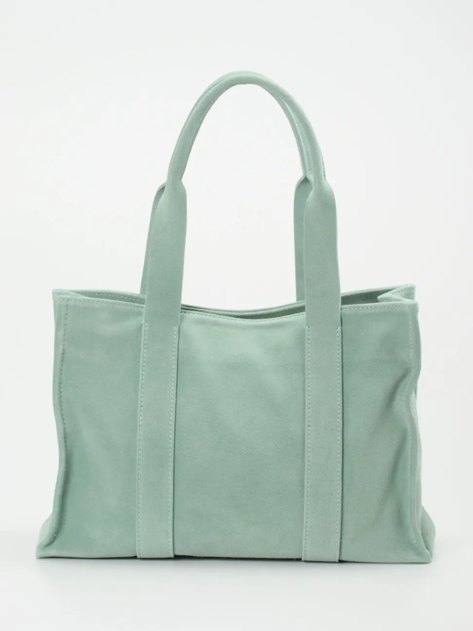 Konstantin Starke – Tote Bag aus Veloursleder Salbeigrün