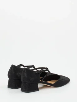 Konstantin Starke – T-Steg-Pumps aus Metallicleder schwarz