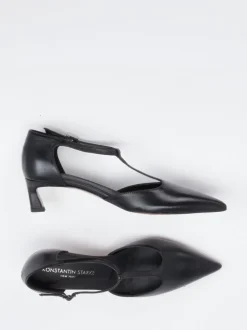 Konstantin Starke – T-Strap Pumps aus Kalbleder Schwarz