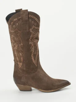 Konstantin Starke – Westernstiefel aus Veloursleder Braun