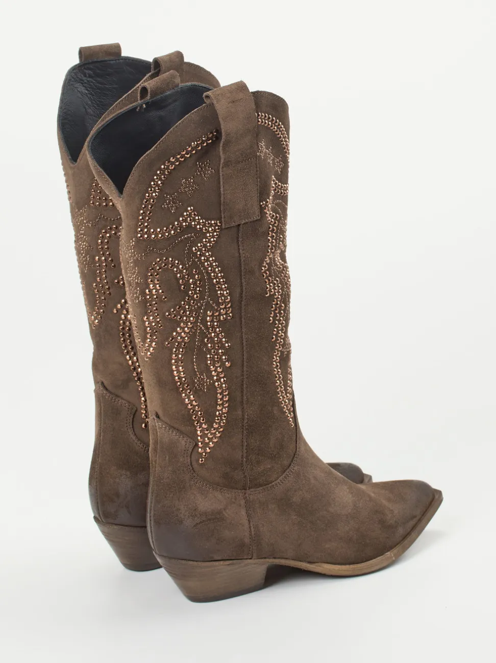 Konstantin Starke – Westernstiefel aus Veloursleder Braun