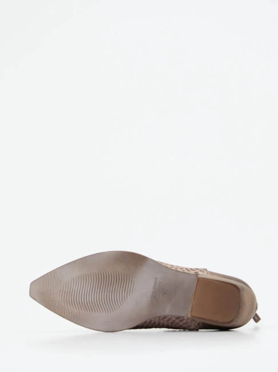 Konstantin Starke – Western-Stiefelette aus Flechtleder Taupe