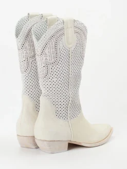 Konstantin Starke – Western-Boots aus Kalbleder cremeweiß