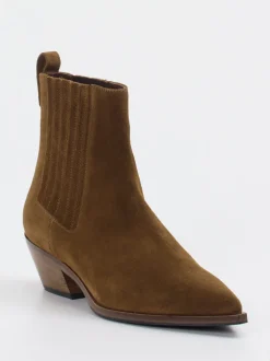 Konstantin Starke – Western-Stiefelette aus Veloursleder Braun