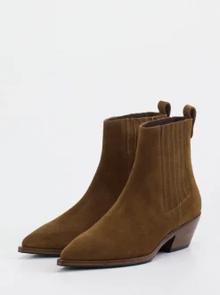Konstantin Starke – Western-Stiefelette aus Veloursleder Braun