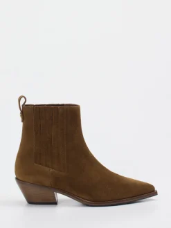 Konstantin Starke – Western-Stiefelette aus Veloursleder Braun
