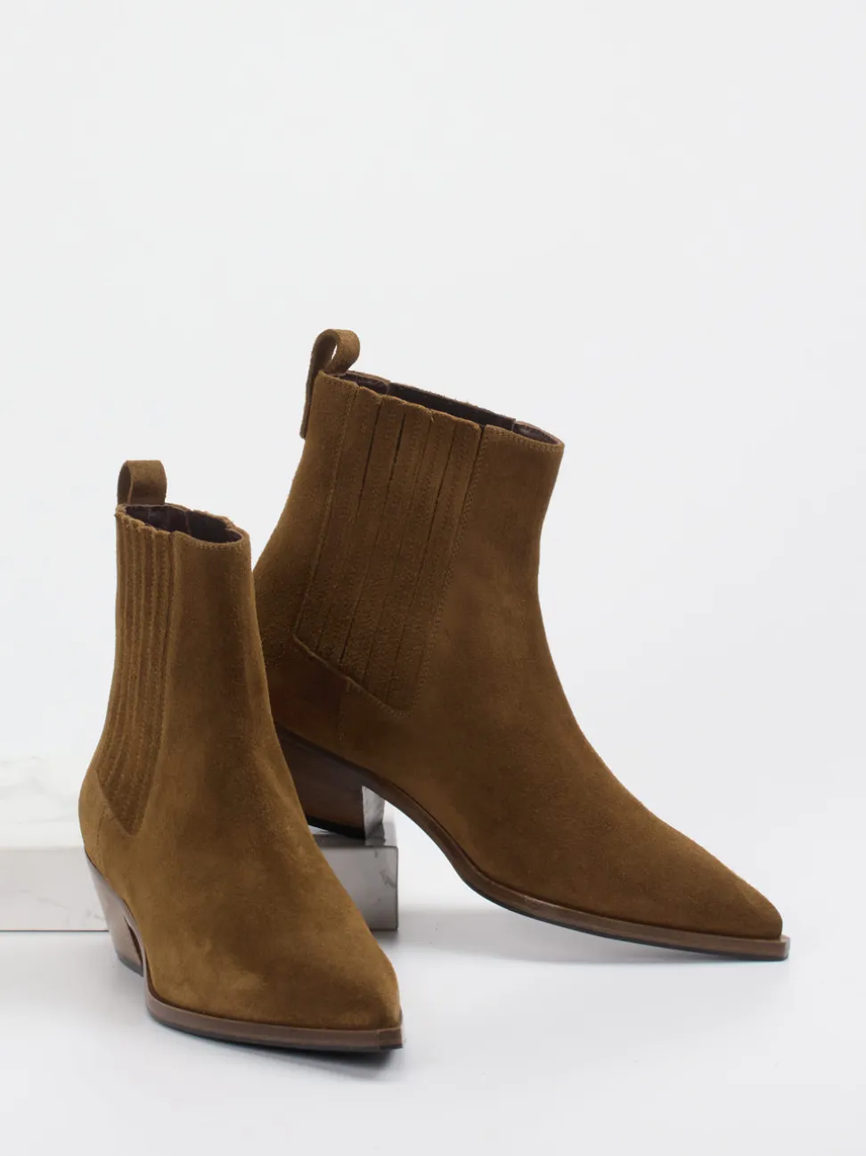 Konstantin Starke – Western-Stiefelette aus Veloursleder Braun