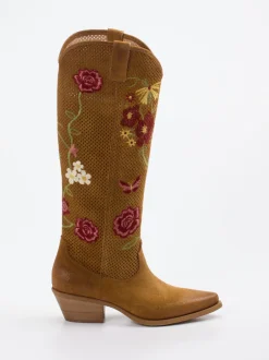 Konstantin Starke – Westernstiefel aus Veloursleder cognac