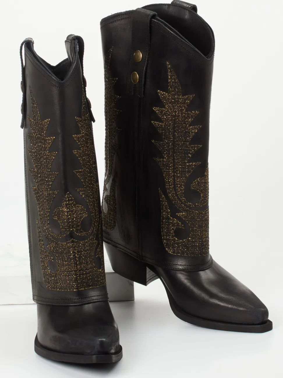 Konstantin Starke – Western Boots aus Kalbleder schwarz