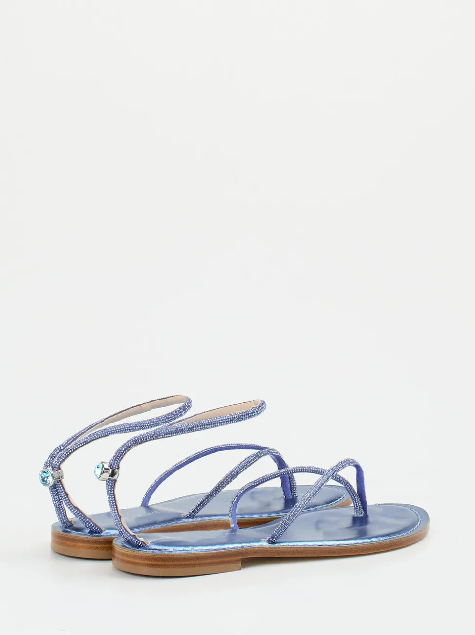 Konstantin Starke – Zehentrenner aus Metallicleder blau