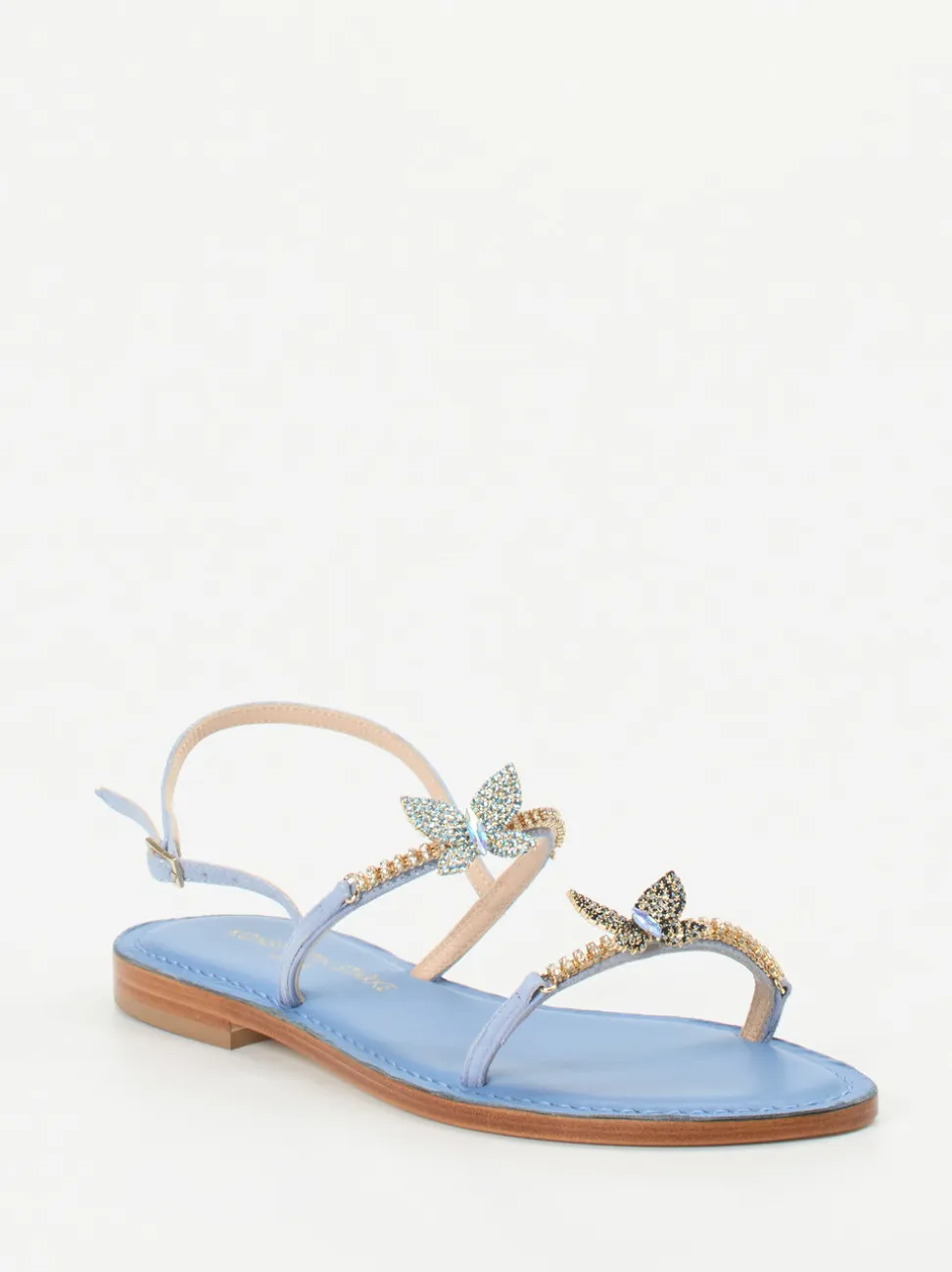 Konstantin Starke – Zehentrenner-Sandale aus Metallicleder Blau