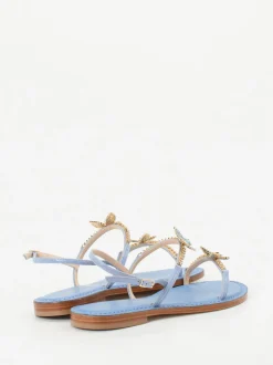 Konstantin Starke – Zehentrenner-Sandale aus Metallicleder Blau