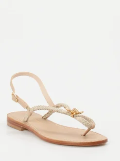 Konstantin Starke – Zehentrenner-Sandalen aus Glattleder Beige