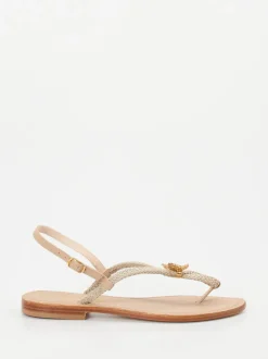 Konstantin Starke – Zehentrenner-Sandalen aus Glattleder Beige