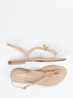 Konstantin Starke – Zehentrenner-Sandalen aus Glattleder Beige