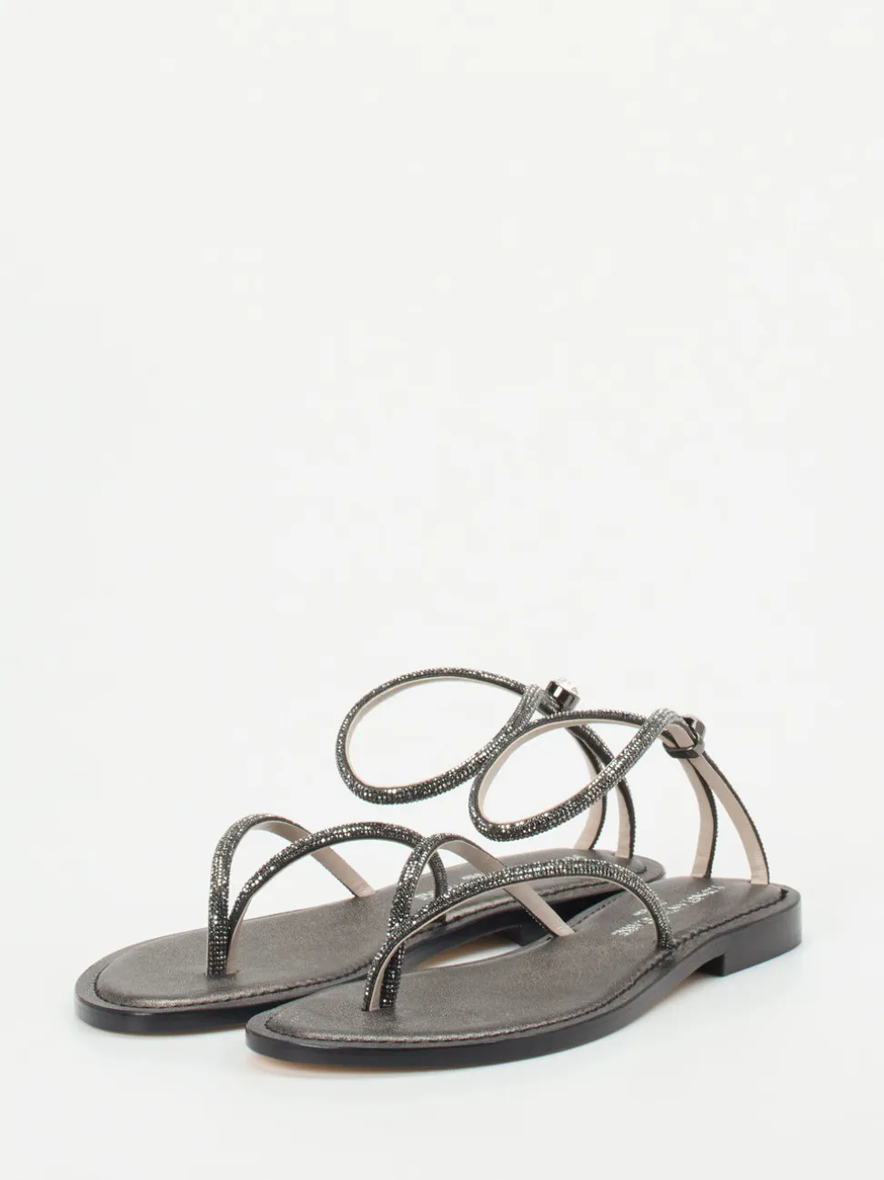 Konstantin Starke – Zehentrenner-Sandalen aus Metallicleder