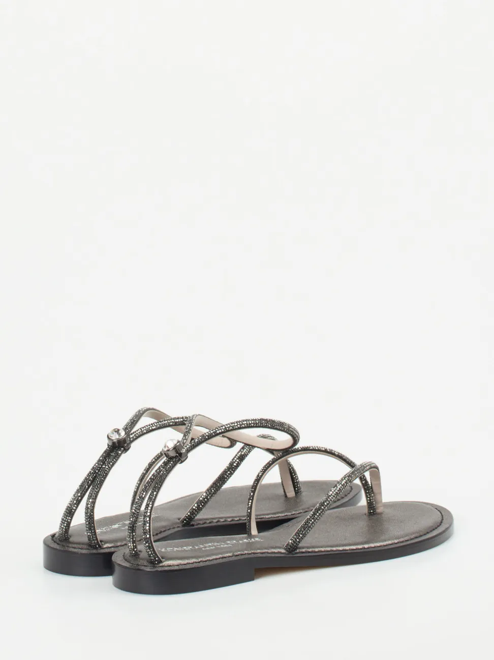 Konstantin Starke – Zehentrenner-Sandalen aus Metallicleder
