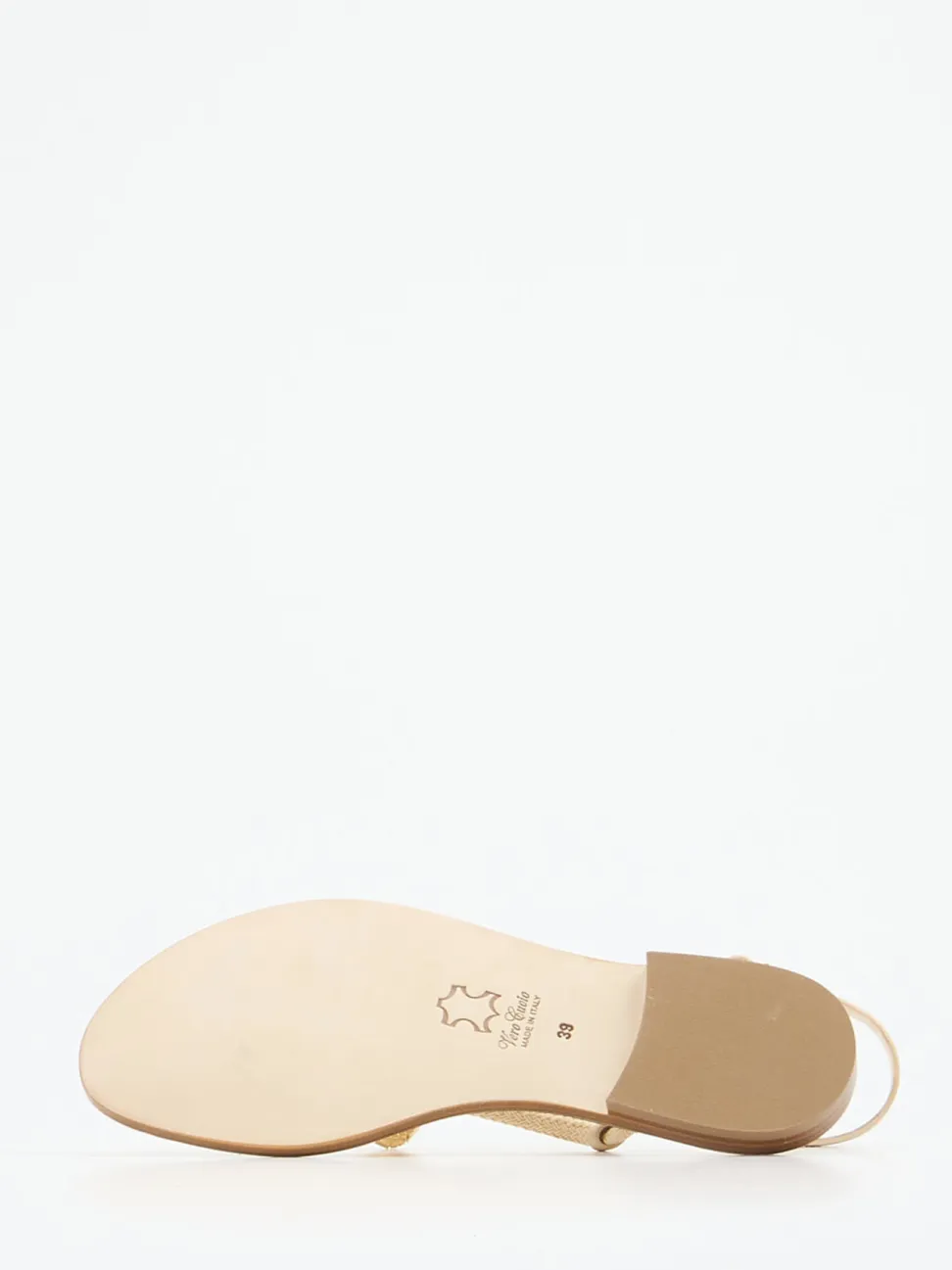 Konstantin Starke – Zehentrenner aus Textil und Leder beige