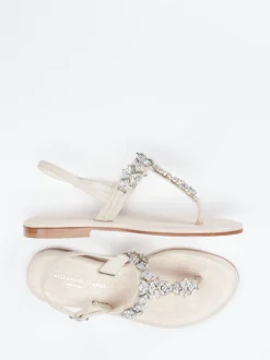 Konstantin Starke – Zehentrenner aus Glattleder Beige