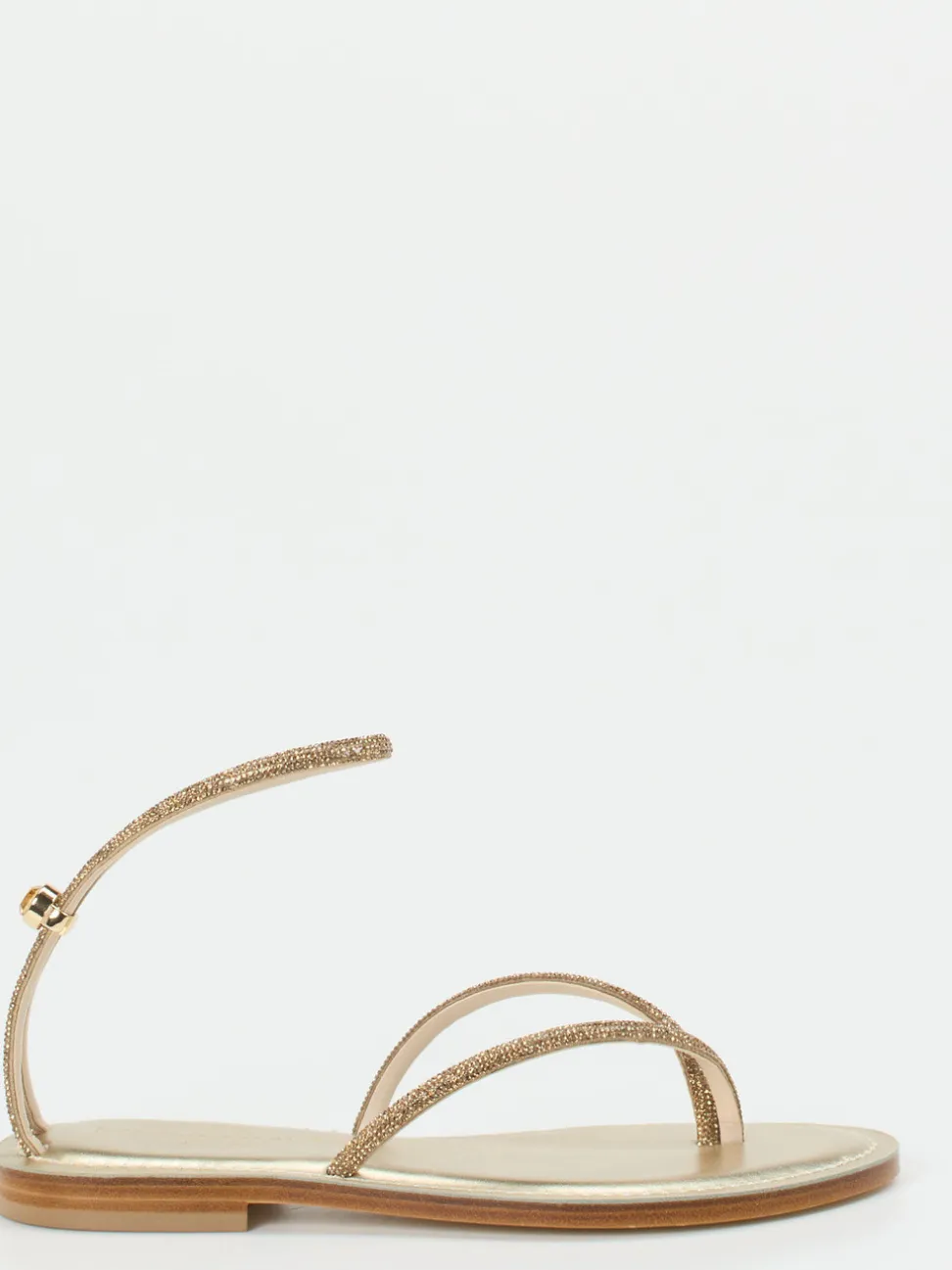 Konstantin Starke – Zehentrenner-Sandale aus Metallicleder gold