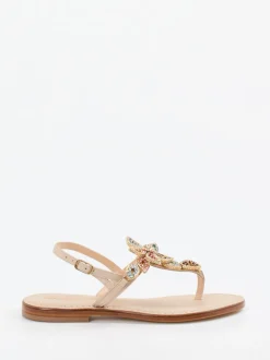 Konstantin Starke – Zehentrenner-Sandale aus Leder beige