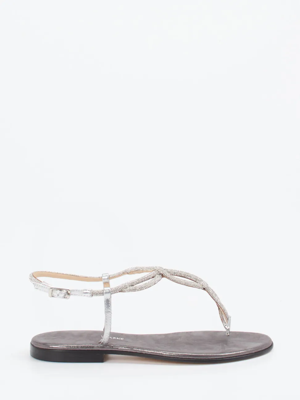 Konstantin Starke – Zehentrenner-Sandale aus Metallicleder silber