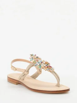 Konstantin Starke – Zehentrenner-Sandalen aus Textil und Leder