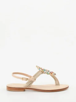 Konstantin Starke – Zehentrenner-Sandalen aus Textil und Leder