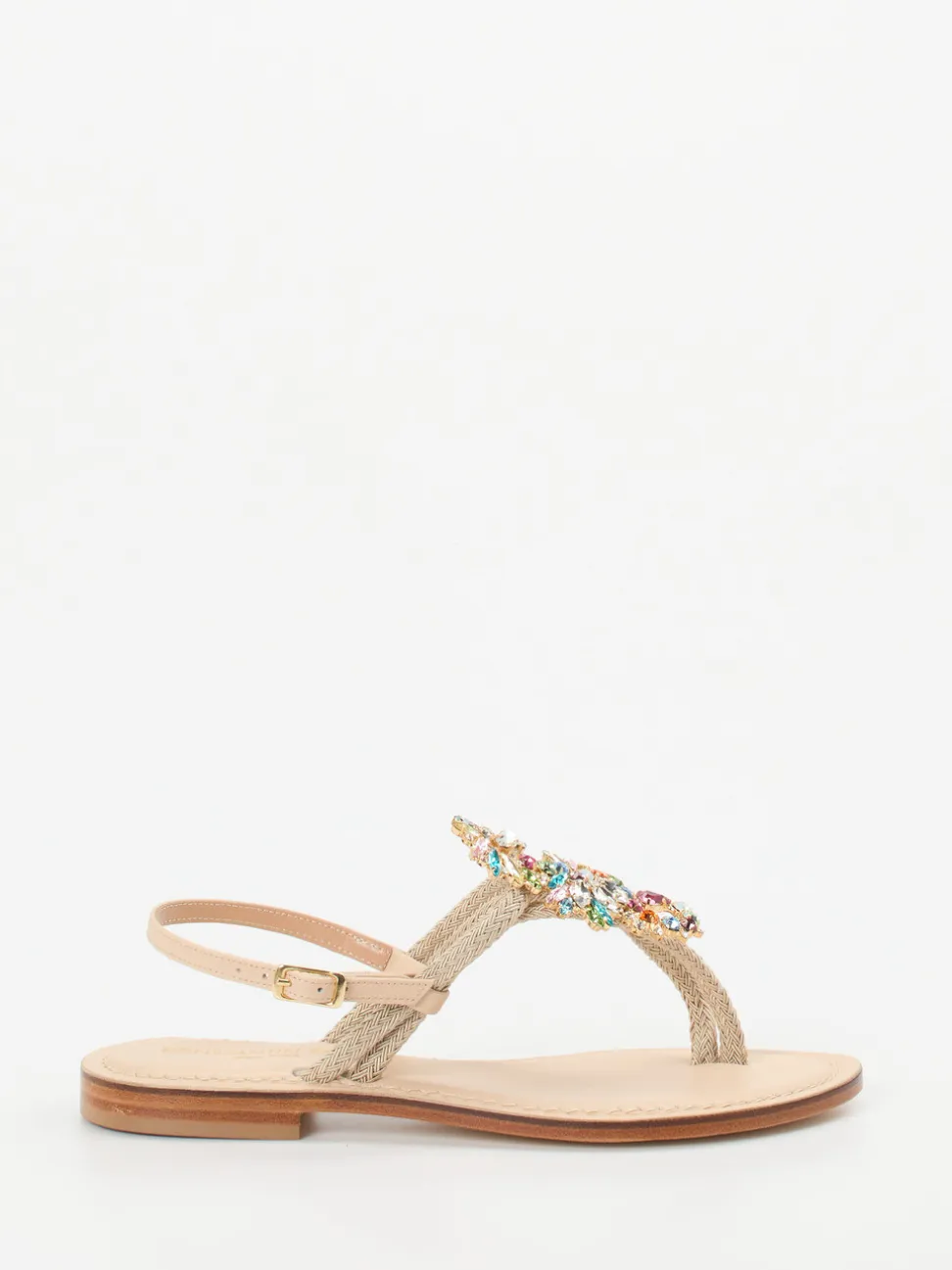 Konstantin Starke – Zehentrenner-Sandalen aus Textil und Leder