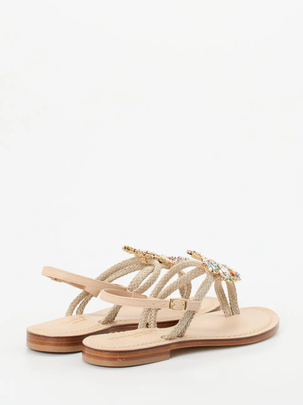 Konstantin Starke – Zehentrenner-Sandalen aus Textil und Leder