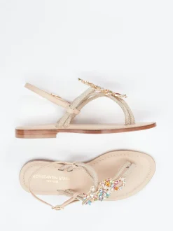Konstantin Starke – Zehentrenner-Sandalen aus Textil und Leder