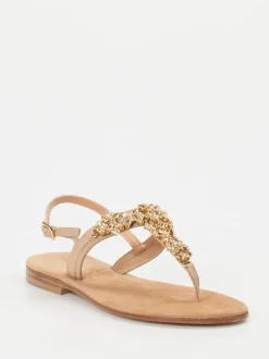 Konstantin Starke – Zehentrenner-Sandale aus Glattleder beige