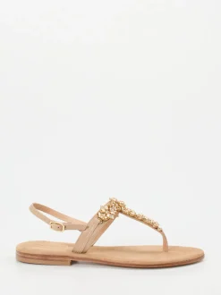 Konstantin Starke – Zehentrenner-Sandale aus Glattleder beige