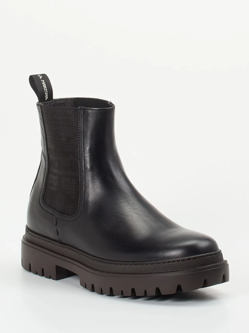 La Martina – Chelsea Boots aus Kalbleder Schwarz