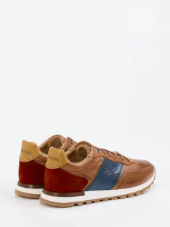 La Martina – Retro-Sneaker aus Kalbleder braun