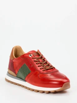 La Martina – Retro-Sneaker aus Kalbleder rot