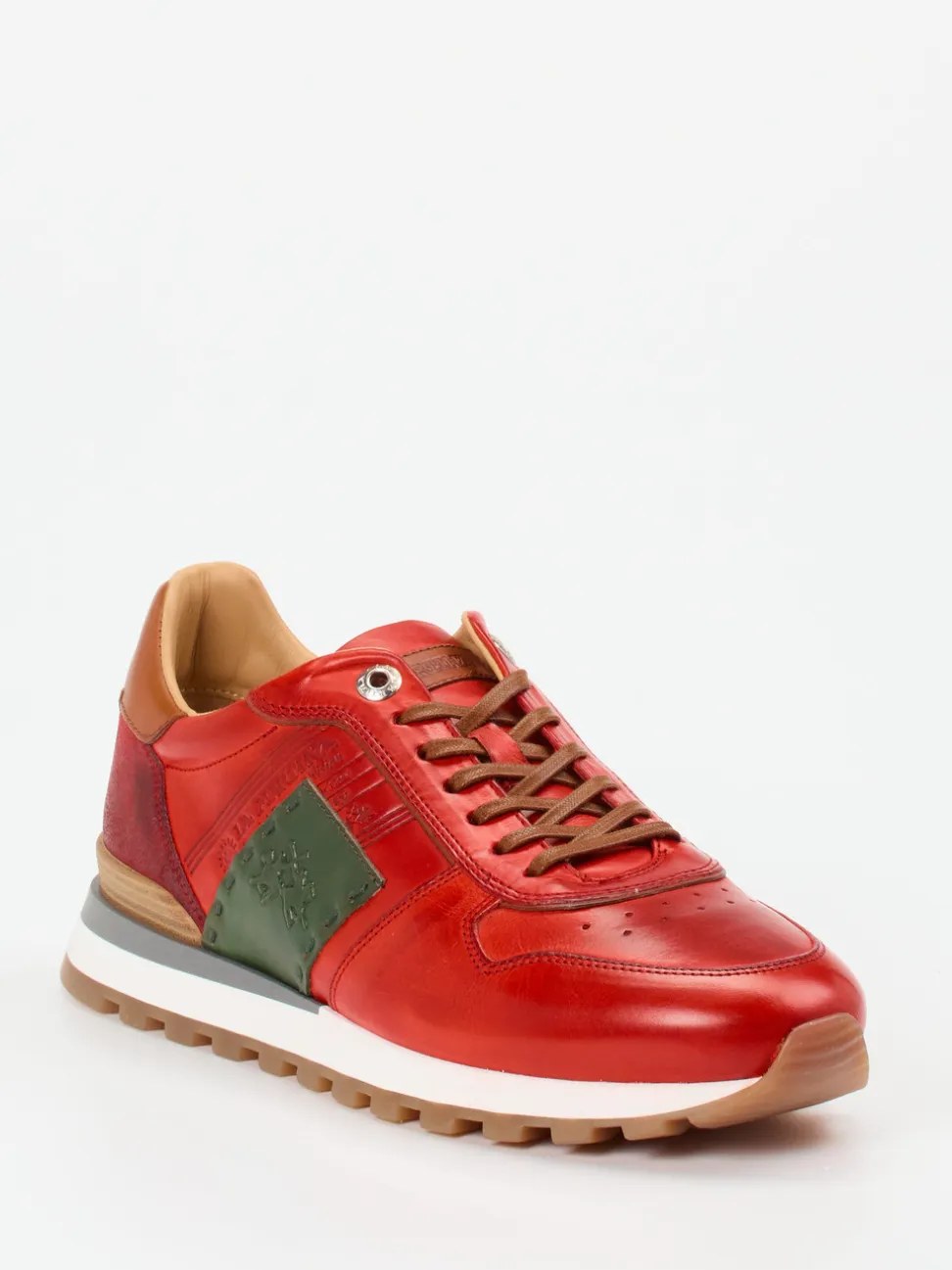 La Martina – Retro-Sneaker aus Kalbleder rot