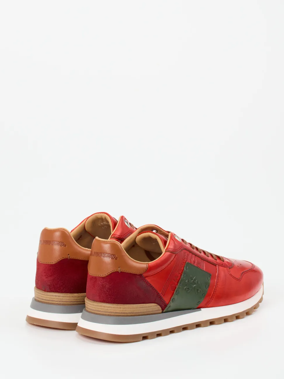 La Martina – Retro-Sneaker aus Kalbleder rot