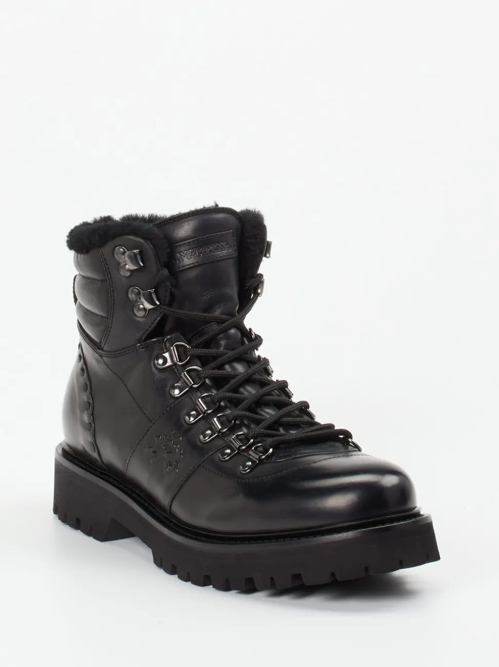 La Martina – Schnürboots aus Kalbleder schwarz