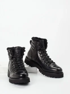 La Martina – Schnürboots aus Kalbleder schwarz