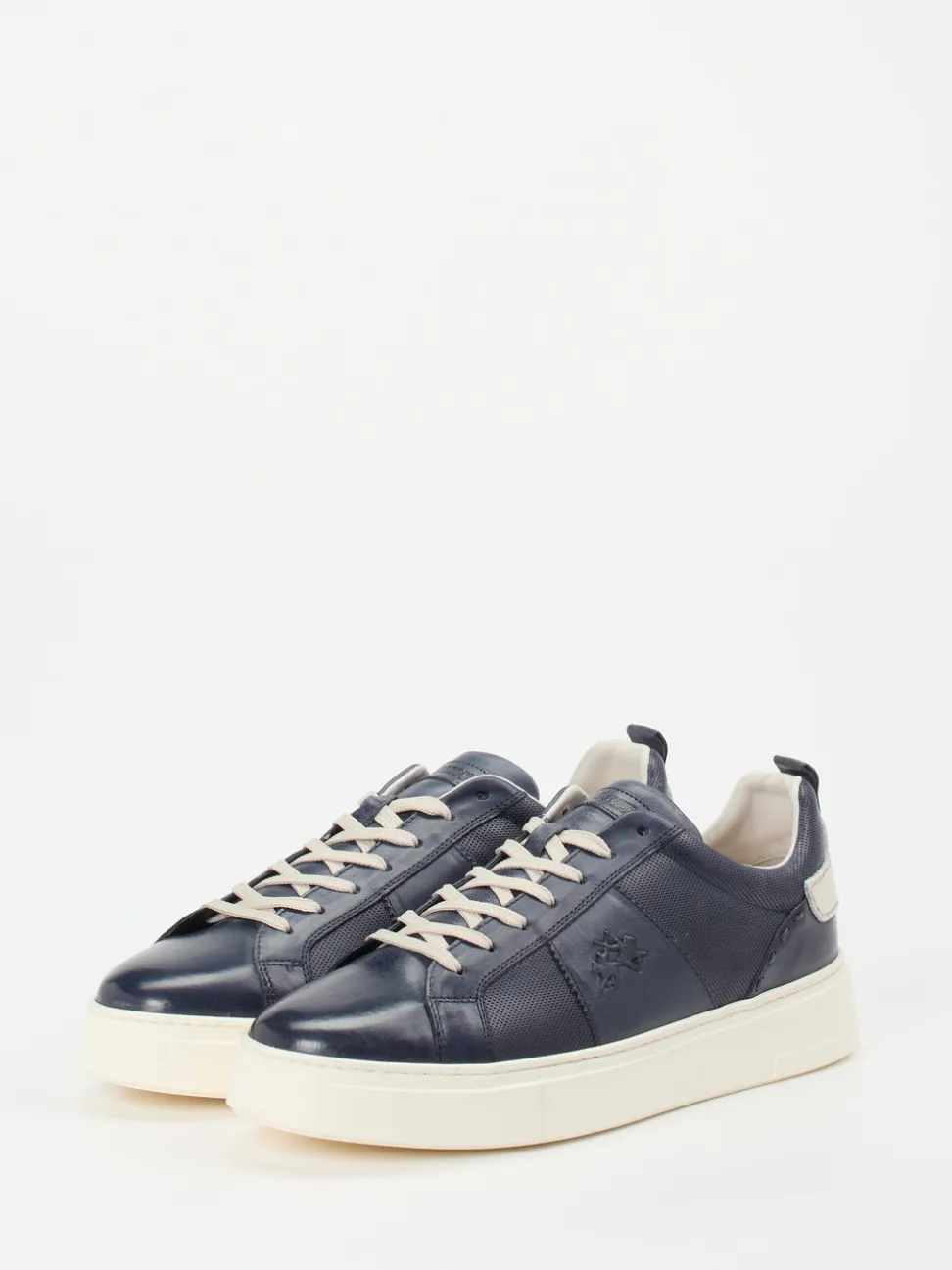 La Martina – Sneaker aus Kalbleder in Dunkelblau
